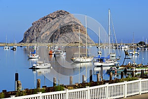 Morro Bay Harbor and The Rock, California