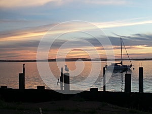 Morro bay sailboat sunset