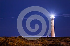 Morro Jable lighthouse at night