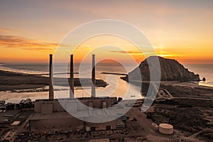 Morro Rock and the closed power plant