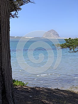 Morro Rock viewed from across the Bay in Morro Bay California