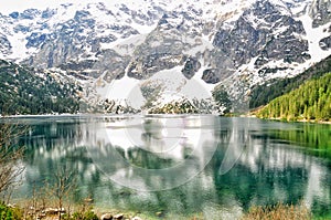 Morskie oko lake view in polish tatry