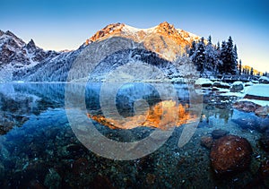 Morskie oko mountain lake in Tatras, Poland photo