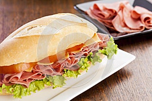 Mortadela sandwich photo