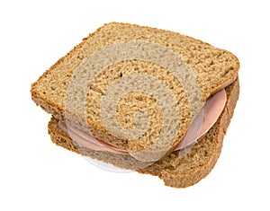 Mortadella sandwich on wheat bread