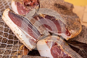 Mortadelle ham pork salami, Italian production photo