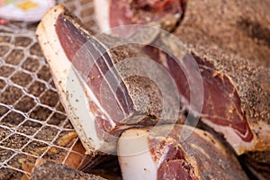 Mortadelle ham pork salami, Italian production photo