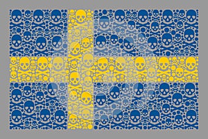 Mortal Sweden Flag - Collage with Evil Elements