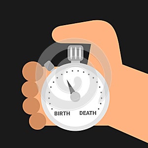 Mortality - mortal person is holding stopwatch photo