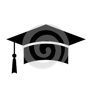 Mortar board cap vector icon