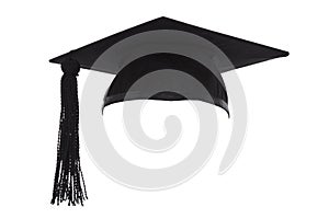 Mortar Board Graduation Cap isolated on white