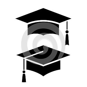 Mortar board vector icon photo