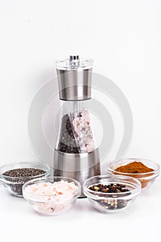 Mortar with pestle and mill for spices