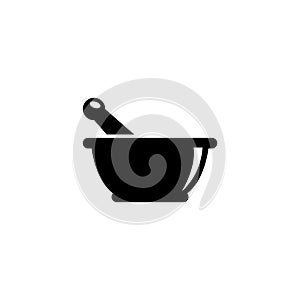 Mortar and Pestle Pharmacy Flat Vector Icon photo