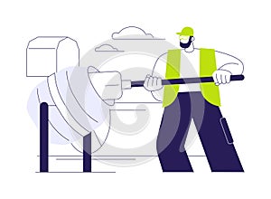 Mortar preparation abstract concept vector illustration.