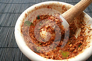 Mortar with Sambal Belacan