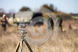 Mortar sights with at the military trainings