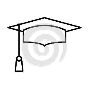 Mortarboard icon design in linear style. Vector.