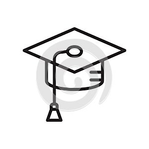Mortarboard icon vector isolated on white background, Mortarboard sign