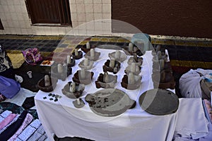 a mortars for pounding on the handicraft market of Otavalo