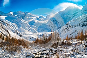 Morteratsch Glacier, Switzerland.
