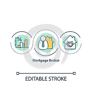 Mortgage broker concept icon