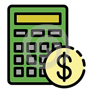 Mortgage calculation icon color outline vector