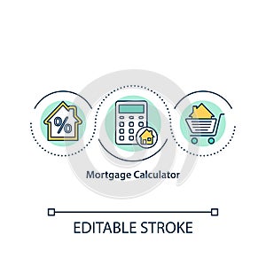Mortgage calculator concept icon