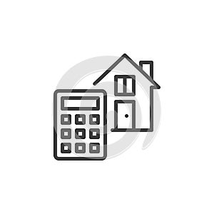 Mortgage calculator line icon