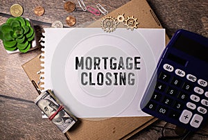 Mortgage Closing is shown using a text.