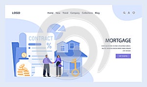 Mortgage concept. Flat vector illustration.