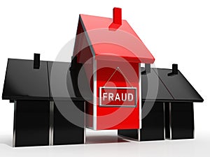 Mortgage Fraud Icon Represents Property Loan Scam Or Refinance Con - 3d Illustration