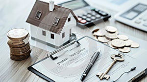 The mortgage and house model.AI generated image