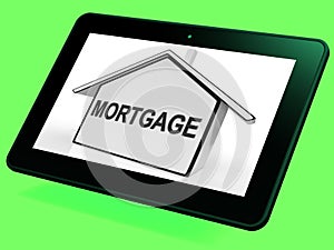 Mortgage House Tablet Shows Property Loans And Repayments photo
