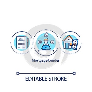 Mortgage lender concept icon