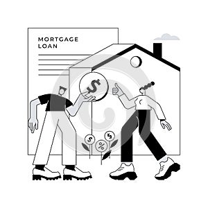 Mortgage loan abstract concept vector illustration.