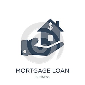 mortgage loan icon in trendy design style. mortgage loan icon isolated on white background. mortgage loan vector icon simple and