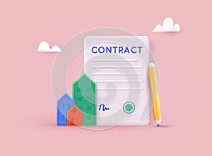 Mortgage Loan Illustration Concept. House loan, money investment to real estate. Property money investment contract. Buying Home.