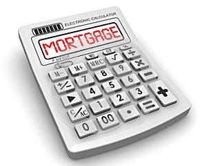 Mortgage. Message on the electronic calculator