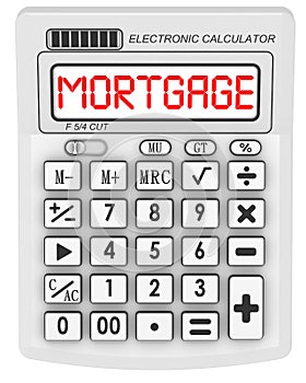 Mortgage. Message on the electronic calculator