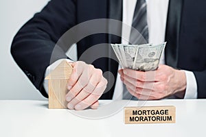 Mortgage Moratorium concept. Moratorium on loan repayments. Financial relief measures. photo