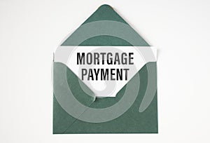 Mortgage Payment text on white paper