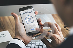 Mortgage Property Login Page Web Graphic Concept