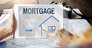 Mortgage Property Login Page Web Graphic Concept