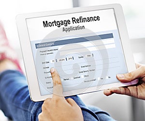 Mortgage Refinance Application Form Concept photo