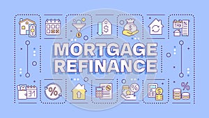 Mortgage refinancing purple word concept photo