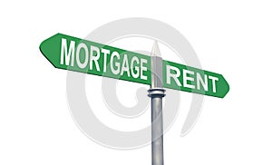 Mortgage Rent sign concept