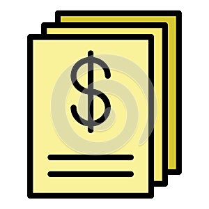 Mortgage settlement documents icon color outline vector