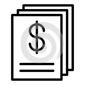 Mortgage settlement documents icon, outline style