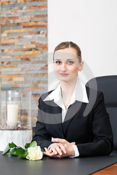 Mortician in her store photo